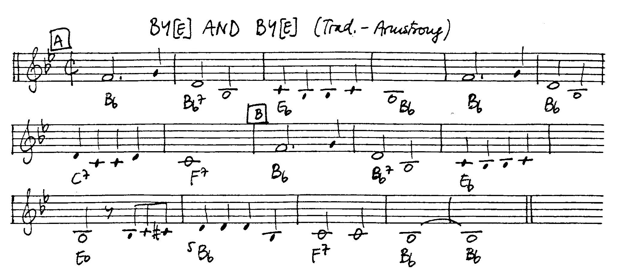 by and by free jazz leadsheet - Courtesy of the Jungle Jazz Band